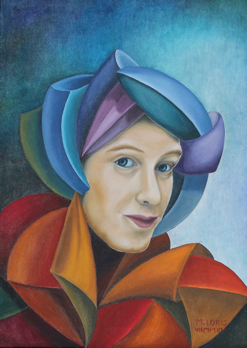 Nicholas, oil on canvas, 35 x 50 cm, surrealist portrait painting by M. Loris