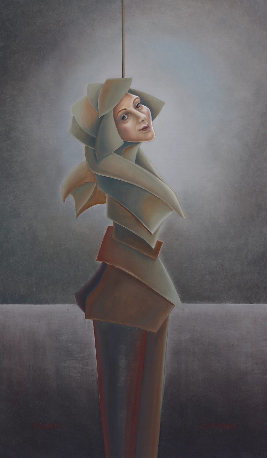 Fiona, oil on canvas, 33 x 55 cm, surrealist portrait painting by M. Loris