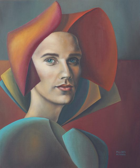Anthony, oil on canvas, 46 x 55 cm, surrealist portrait painting by M. Loris