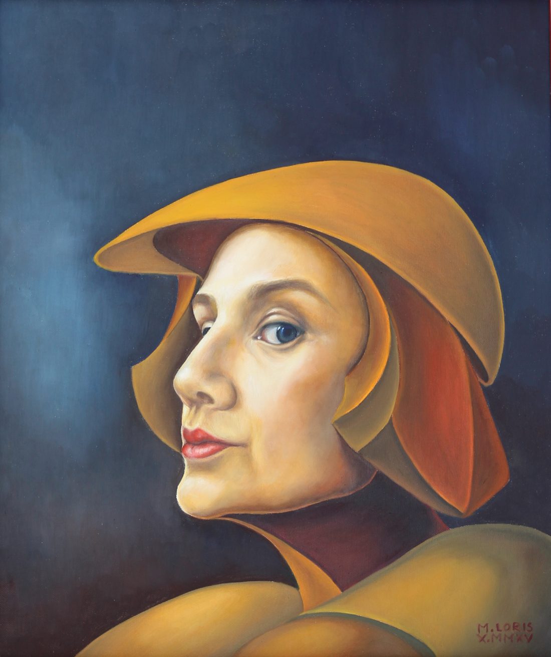 Alex, oil on canvas, 47 x 56 cm, surrealist portrait painting by M. Loris