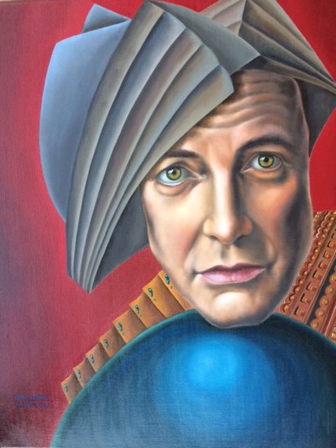 Michael, oil on canvas, 46 x 55 cm, surrealist portrait painting by M. Loris